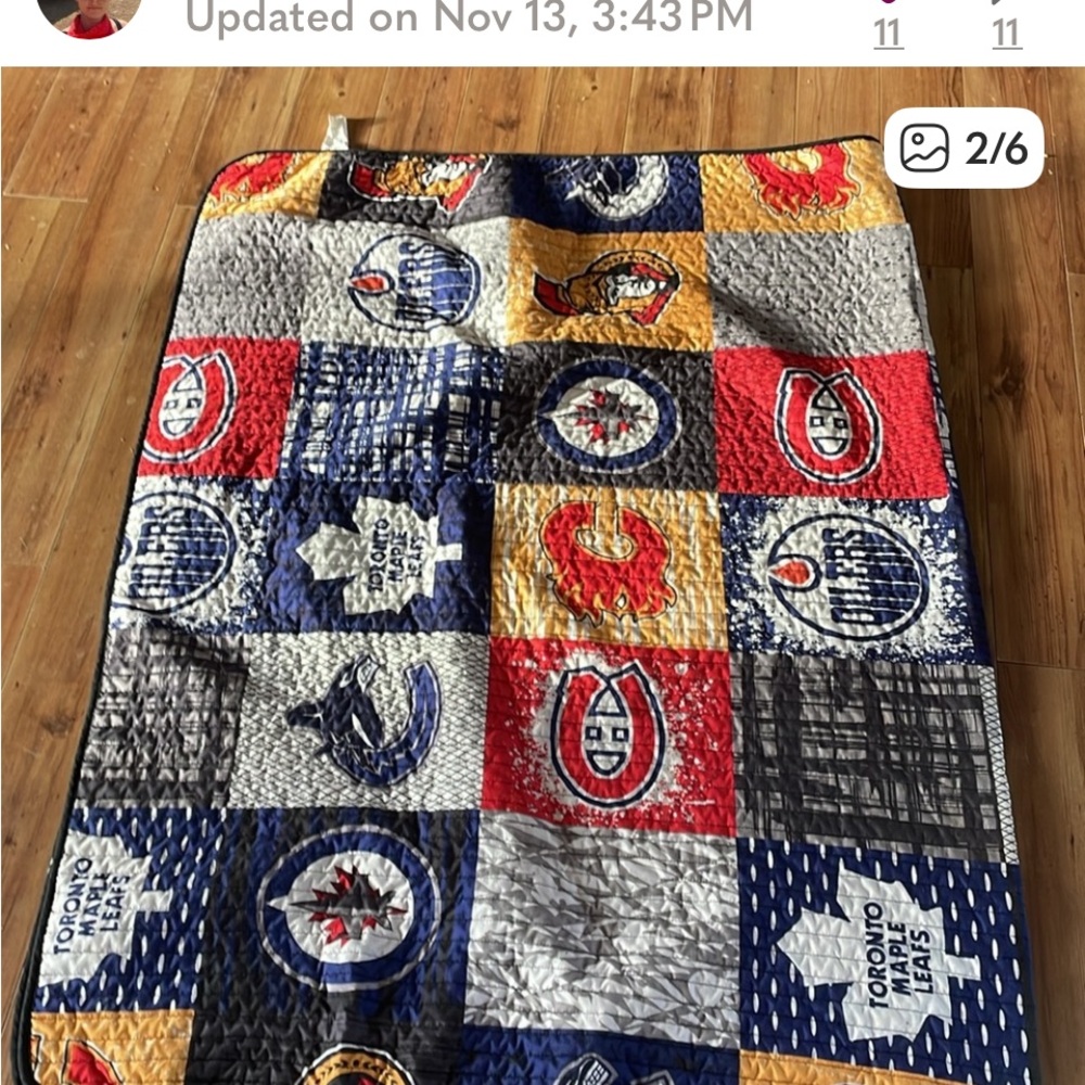 NHL Team Logo Patchwork Quilt - Multicolor